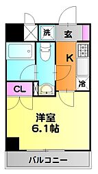 東京メトロ千代田線 綾瀬駅 徒歩14分の賃貸マンション 1階1Kの間取り
