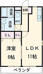 名古屋市営東山線 中村公園駅 徒歩10分の賃貸アパート 1階1LDKの間取り