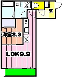 シルフィード 1階1LDKの間取り