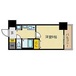名古屋市営東山線 名古屋駅 徒歩7分の賃貸マンション 4階1Kの間取り