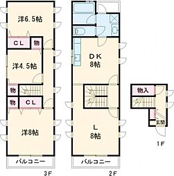 グランマ 2階3LDKの間取り