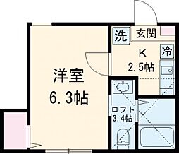 JR常磐線 金町駅 徒歩9分の賃貸アパート 1階1Kの間取り