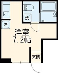 JR常磐線 金町駅 徒歩12分の賃貸テラスハウス 1階ワンルームの間取り
