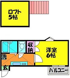 JR常磐線 亀有駅 徒歩10分の賃貸アパート 1階1Kの間取り