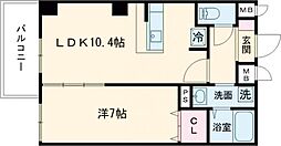 エスト四つ木 2階1LDKの間取り