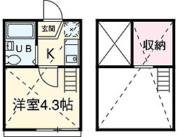ソフィスター亀有 3階1Kの間取り