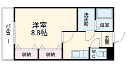 名古屋市営名城線 新瑞橋駅 徒歩5分の賃貸アパート 2階1Kの間取り