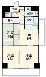 リージョン妙音 9階3DKの間取り