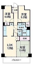 アーバンパーク三ッ池公園Ｅ棟 4階3LDKの間取り