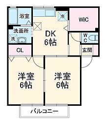 パル・ファミール 2階2DKの間取り