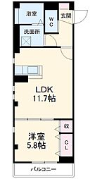 ビアンカ浦和 2階1LDKの間取り