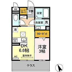 JR東海道本線 東刈谷駅 徒歩13分の賃貸アパート 2階1DKの間取り