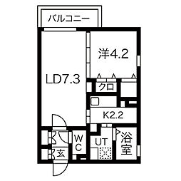 Ｐｒｉｏ笠寺 2階1LDKの間取り