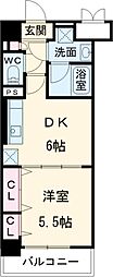 名古屋市営東山線 新栄町駅 徒歩5分の賃貸マンション 7階1DKの間取り
