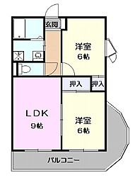 JR中央本線 大曽根駅 徒歩3分の賃貸マンション 8階2LDKの間取り