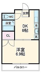 名古屋市営名城線 ナゴヤドーム前矢田駅 徒歩4分の賃貸マンション 1階1DKの間取り