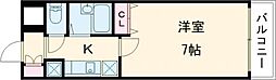 アヴィニティー東中野 7階1Kの間取り