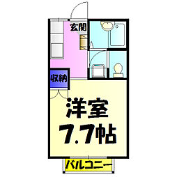 ファミーユ福寿 1Kの間取図画像