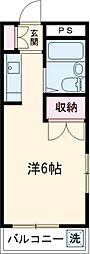 シティフラット25 3階ワンルームの間取り