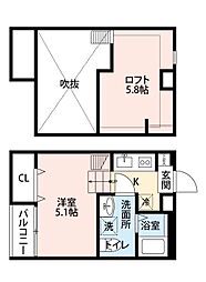 千葉都市モノレール 穴川駅 徒歩3分の賃貸アパート 1階1Kの間取り