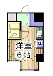 ＷＥＳＴ−1 5階ワンルームの間取り
