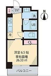 beRoom中野 1Kの間取図画像