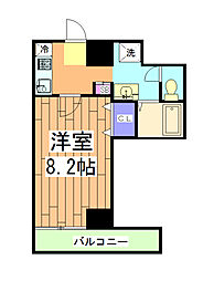 JR山陰本線 二条駅 徒歩4分の賃貸マンション 2階1Kの間取り