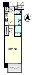 パルティール黒川 8階1Kの間取り