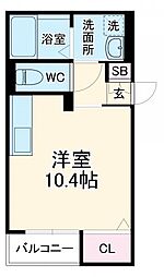 Ｖａｃｈｅｒｏｎ 3階ワンルームの間取り