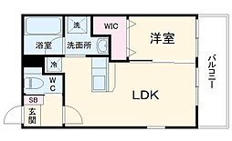 ジュネス豊田 1LDKの間取図画像