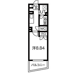 名古屋市営東山線 東山公園駅 徒歩4分の賃貸マンション 5階1Kの間取り