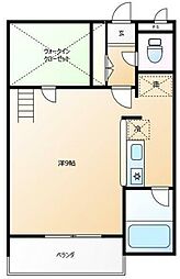 セザンヌ飯村Ｂ 1階ワンルームの間取り