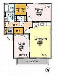ＲＯＹＡＬ　ＷＩＮＧ　Ｂ 1階2LDKの間取り