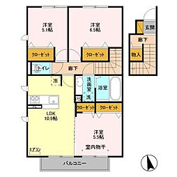 ルーチェ 2階3LDKの間取り