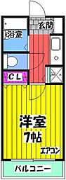 ひまわりコーポ 6階1Kの間取り
