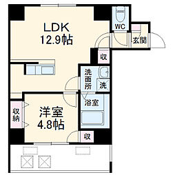 名古屋市営東山線 今池駅 徒歩6分の賃貸マンション 5階1LDKの間取り
