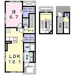 サン・フィオーレ　Ａ 3階1LDKの間取り