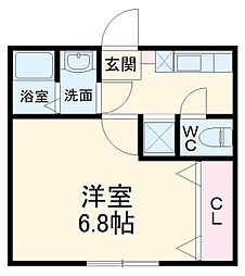 JR相模線 南橋本駅 徒歩3分の賃貸アパート 3階1Kの間取り