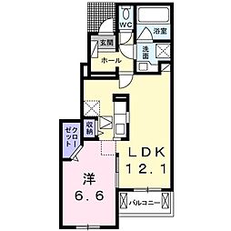 クラール1 1LDKの間取図画像