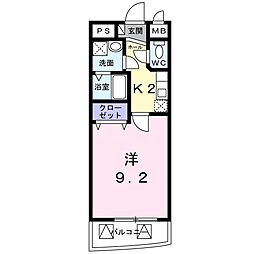 名古屋市営名城線 黒川駅 徒歩7分の賃貸マンション 5階1Kの間取り