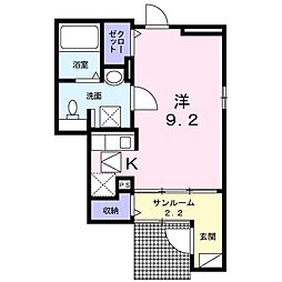 マリッジK 1Kの間取図画像