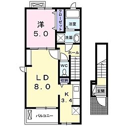 アーバン東野 1LDKの間取図画像