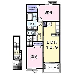リーオセルカ 2LDKの間取図画像