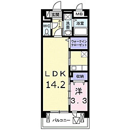 フィオーレヤマト 1LDKの間取図画像