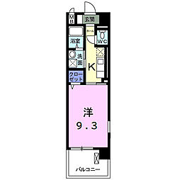 アンシャンテ 1Kの間取図画像