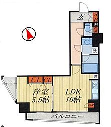 フェリーチェ川口 5階1LDKの間取り