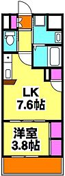 アクシーズタワー川口8 1LKの間取図画像