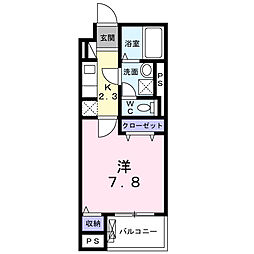 ブローテ古蔵2 1Kの間取図画像