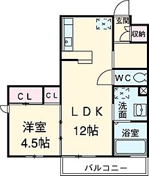コピス神領 3階1LDKの間取り