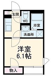 東急田園都市線 青葉台駅 バス11分 熊の谷公園下車 徒歩3分の賃貸アパート 2階1Kの間取り